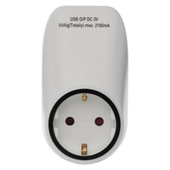EMOS Aljzat 2xUSB SCHUKO, fehér, IP20, P0072 kép