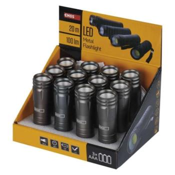 EMOS COB LED zseblámpa 3W 100lm 3xAAA 12db, display box kép