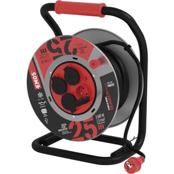 EMOS Gumi-neoprén hosszabbító kábel, fém dob - 4 aljzat, 25 m, 1,5 mm2 kép