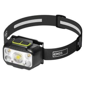 EMOS LED Fejlámpa tölthető P3546, 550 lm, 110 m, Li-Pol 1000 mAh, 3× AAA, fekete, zöld, IP45, P3546 kép