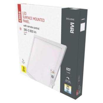 EMOS LED MENNYEZETI PANEL RIVI 60×60, 40W, DIMM., ÁLLÍTHATÓ SZÍNHŐM. kép