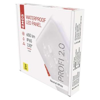 EMOS LED panel VIXXO beépíthető 7,5W 650lm IP65 term. fehér kép
