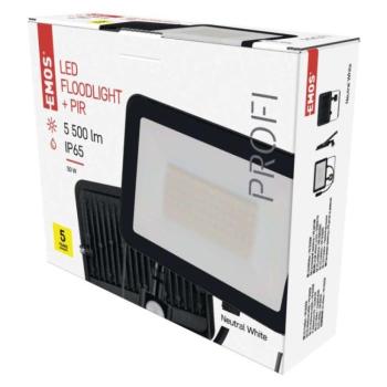 EMOS LED reflektor INOVO 50W 5500lm mozgásérzékelőve IP65 term. fehér kép