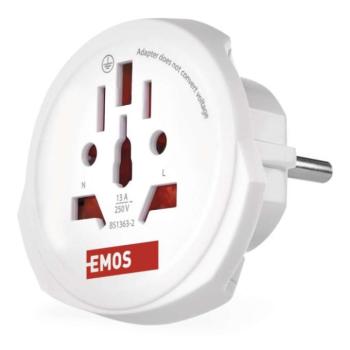 EMOS Utazóadapter Európába látogató külföldieknek, fehér, SKROSS, P0055E kép