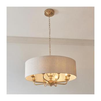 Endon 110727 - HIGHCLERE láncos csillár 8xE14/40W/230V, bézs/sárgaréz, átm. 70 cm 110727 kép