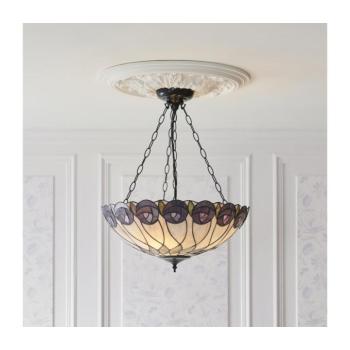 Endon 111872 - Tiffany HUTCHINSON láncos csillár 3xE27/60W/230V, Ø 50 cm 111872 kép