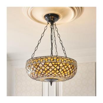 Endon 111882 - Láncos csillár Tiffany MILLE FEUX 3xE27/10W/230V átmérő 45 cm 111882