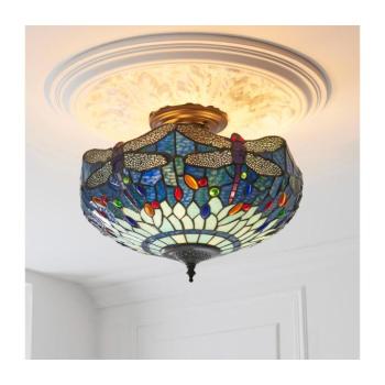 Endon 111897 - Felületre szerelhető Tiffany DRAGONFLY csillár 3xE27/10W/230V, átmérő 41 cm 111897 kép