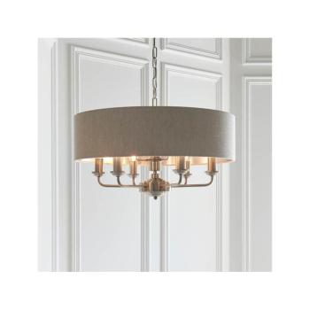 Endon 94357 - HIGHCLERE láncos csillár 6xE14/40W/230V bézs/matt króm 94357 kép