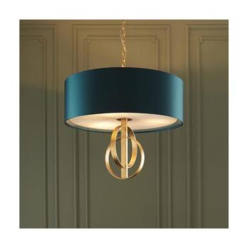 Endon 95220 - Láncos csillár 3xE27/10W/230V Ø 60 cm kék/sárgaréz 95220 kép