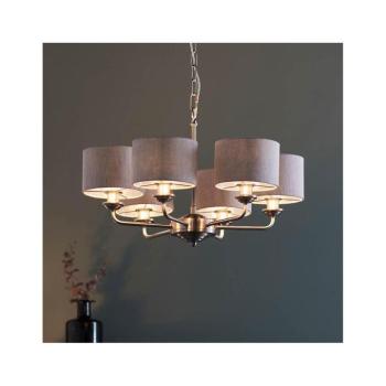 Endon 99151 - HIGHCLERE láncos csillár 6xE14/28W/230V szürke/matt króm 99151 kép