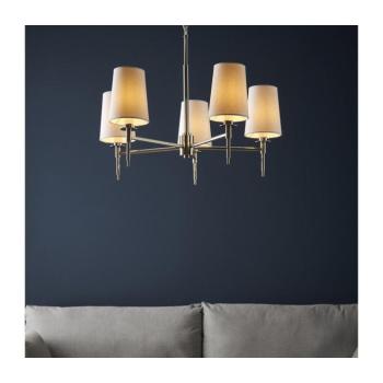 Endon 99457 - Láncos csillár 5xE14/6W/230V fényes króm/fehér 99457 kép