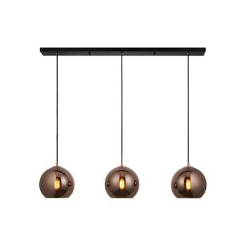 Endon 102929 - Csillár zsinóron BOLI 3xE27/10W/230V fekete/füstös barna 102929 kép