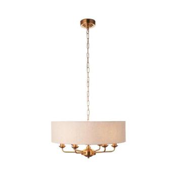 Endon 110722 - Láncos csillár HIGHCLERE 6xE14/40W/230V bézs/sárgaréz átm. 55 cm 110722 kép