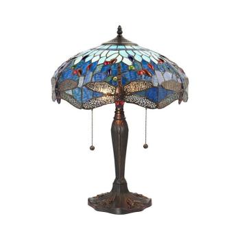 Endon 64089 - Tiffany DRAGONFLY asztali lámpa 2xE27/60W/230V átm. 41 cm 64089 kép