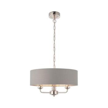 Endon 94377 - Csillár láncon HIGHCLERE 3xE14/40W/230V szürke/fényezett króm 94377 kép