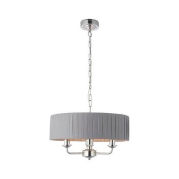 Endon 94394 - Csillár láncon HIGHCLERE 3xE14/40W/230V söt. szürke/fényezett króm 94394 kép