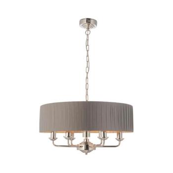 Endon 94397 - Csillár láncon HIGHCLERE 6xE14/40W/230V szürke/fényezett króm 94397 kép