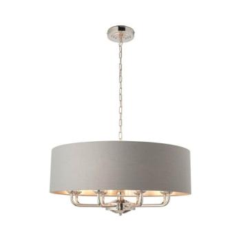 Endon 94415 - Csillár láncon HIGHCLERE 8xE14/40W/230V szürke/fényezett króm 94415 kép