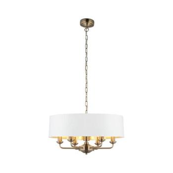 Endon 98933 - Csillár láncon HIGHCLERE 6xE14/40W/230V fehér/réz 98933 kép