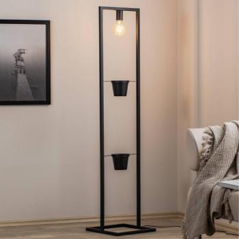 „Hyazinth” álló lámpa, fekete, magasság 152 cm, 2 virágcserép kép