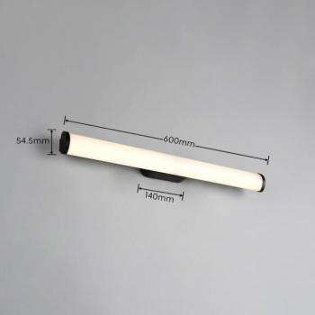 Ernesto LED fali lámpa, fekete, szélesség 60 cm, 3 000 K, IP44 kép