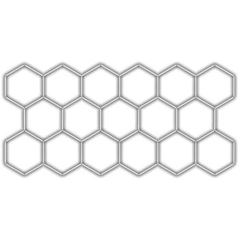 Escape6 komplett LED hatszögletű lámpatest fehér 4500 K, 17 elem 504 × 238 cm, 17 elem 504 × 238 cm kép