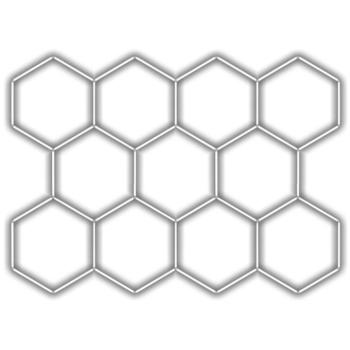 Escape6 komplett LED hatszögletű lámpatest fehér 6500 K, 11 elem 336 × 238 cm, 11 elem 336 × 238 cm kép