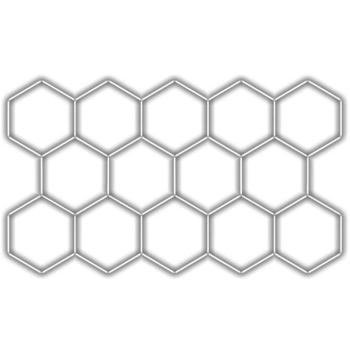 Escape6 komplett LED hatszögletű lámpatest fehér 6500 K, 14 elem 420 × 238 cm kép