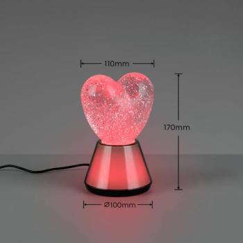 Estella Herz füstszínű LED asztali lámpa, műanyag, USB-csatlakozóval kép