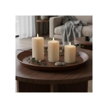 Estilo Home 3 darabos BRILLO LED gyertyaszett LED/3xAAA, krémszínű + távirányító 5905623254883 kép
