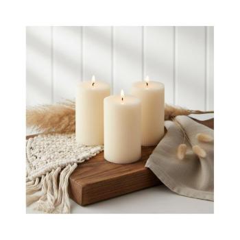 Estilo Home BRILLO 3 darabos LED gyertyaszett, LED/3xAAA, 12,5 cm, krémszínű + távirányítóval 5905623255170 kép
