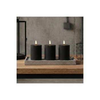 Estilo Home BRILLO 3 db LED-gyertya készlet, LED/2xAA, 10 cm, fekete, távirányítóval 5905623255194 kép