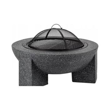 Estilo Home Hordozható tűzrakóhely rácssal 74x30 cm fekete/sötét gránit 5905623250670 kép