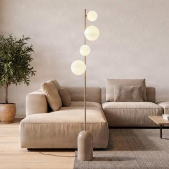 Etno LP4 álló világítás, bézs, üveg/acél, magasság 140 cm, G9 kép