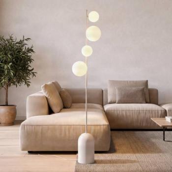 Etno LP4 álló világítás, fehér, üveg/acél, magasság 140 cm, G9 kép