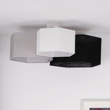 Emil mennyezeti lámpa, fekete/szürke/fehér textil, 70 cm, 3 izzós kép