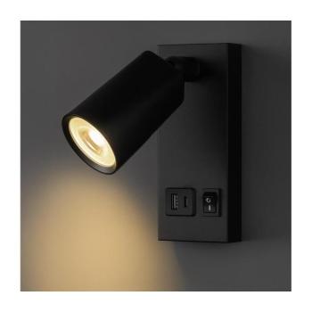 Eurolamp LED fali spotlámpa USB-töltéssel, LED/5W/230V, fekete 145-22070 kép