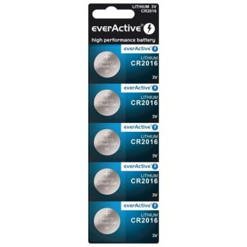 EverActive CR2016 lítium gombelem, 5 db-os bliszterdobozban kép