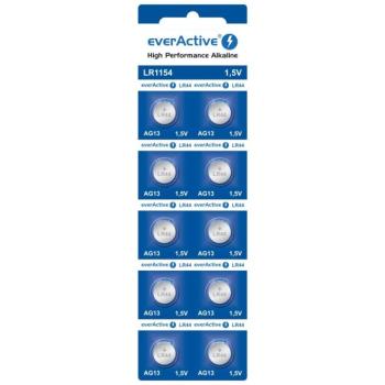 everActive G13 LR44 LR1154 alkáli elem, 10 db-os bliszterdobozban kép