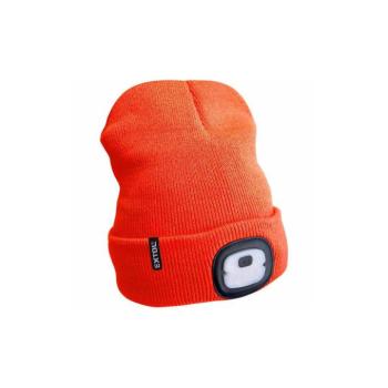 Extol - Sapka fejlámpával, USB-töltéssel (250 mAh), neon narancssárga, méret: UNI 43455 kép