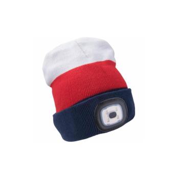 Extol - Sapka fejlámpával, USB-tölthető 300 mAh akkumulátorral, fehér/piros/kék, méret: UNI 43450 kép