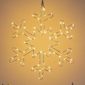 Ezüst Hópehely LED deco fény kép