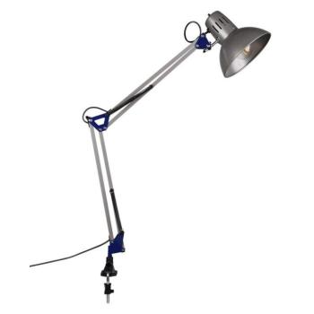 Ezüstszínű asztali lámpa hajlítható szerkezettel-csiptetővel (magasság 73,5 cm) Tajo – Trio kép