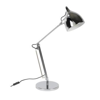 Ezüstszínű fém asztali lámpa hajlítható szerkezettel fém búrával (magasság 37 cm) Reader – Zuiver kép