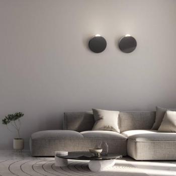 Fabbian LED fali lámpa Akoya, antracit, 3000K, fényerőszabályzóval kép