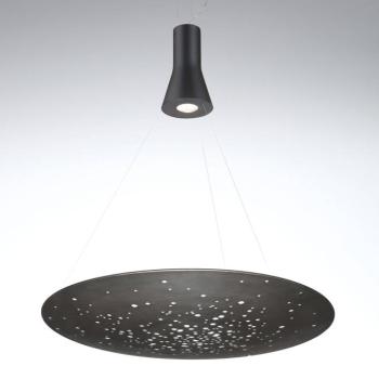 Fabbian Lens LED függő lámpa Ø 90 cm brünírozott kép
