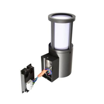 Facado II kültéri fali lámpa, szürke/opál, Ø 11 cm, IP65, fém kép