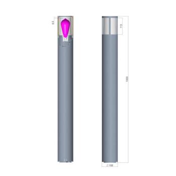 Facado II ösvényvilágítás, magasság 100 cm, kerek, sötétszürke/opál színű kép