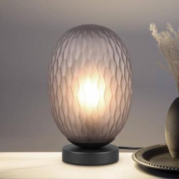 Facette asztali világítás, füstszürke, magasság 29 cm, üveg, E27 kép